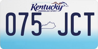 KY license plate 075JCT