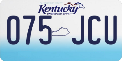 KY license plate 075JCU