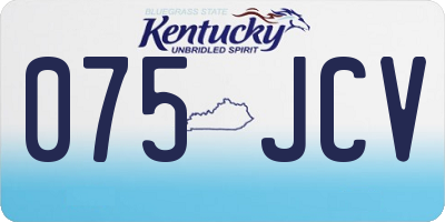 KY license plate 075JCV