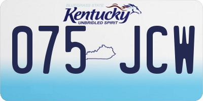 KY license plate 075JCW
