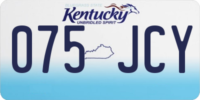 KY license plate 075JCY