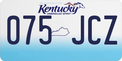 KY license plate 075JCZ