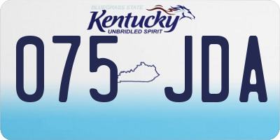 KY license plate 075JDA
