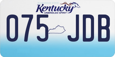 KY license plate 075JDB