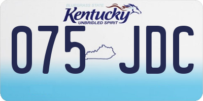 KY license plate 075JDC