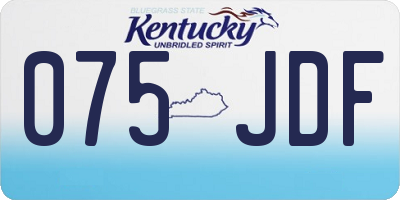 KY license plate 075JDF