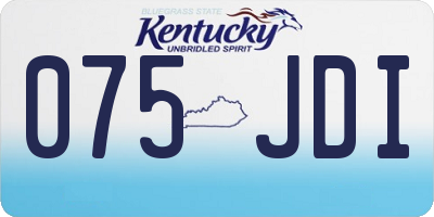 KY license plate 075JDI