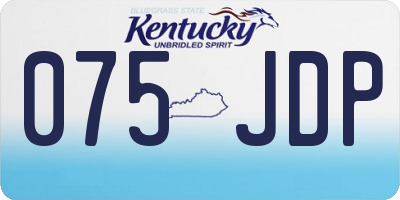 KY license plate 075JDP