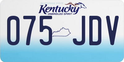 KY license plate 075JDV