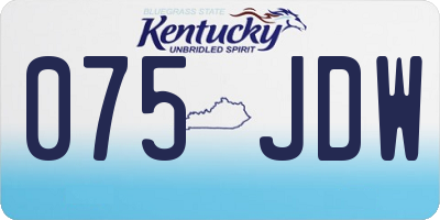 KY license plate 075JDW