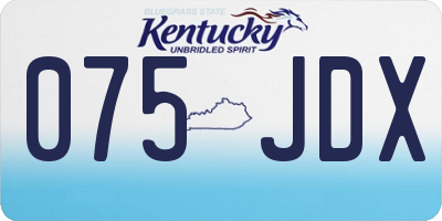 KY license plate 075JDX