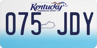 KY license plate 075JDY