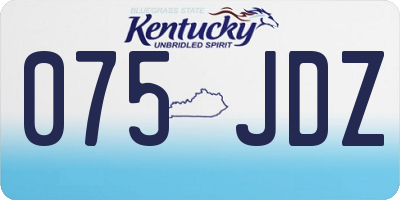 KY license plate 075JDZ