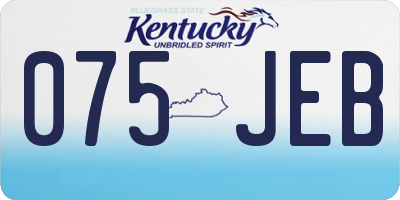 KY license plate 075JEB