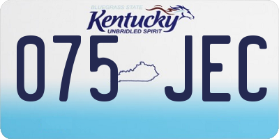 KY license plate 075JEC