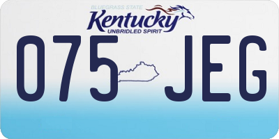 KY license plate 075JEG
