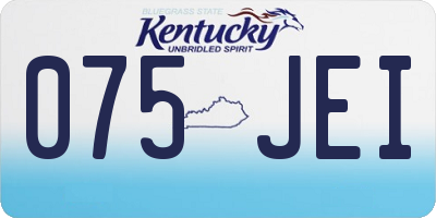 KY license plate 075JEI
