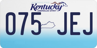 KY license plate 075JEJ