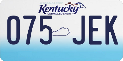 KY license plate 075JEK