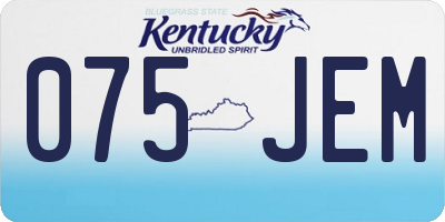 KY license plate 075JEM