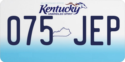 KY license plate 075JEP
