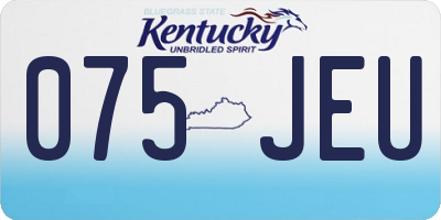 KY license plate 075JEU
