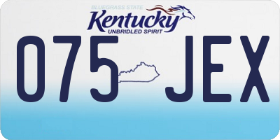 KY license plate 075JEX