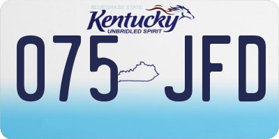 KY license plate 075JFD