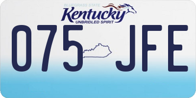 KY license plate 075JFE