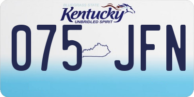KY license plate 075JFN