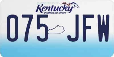 KY license plate 075JFW