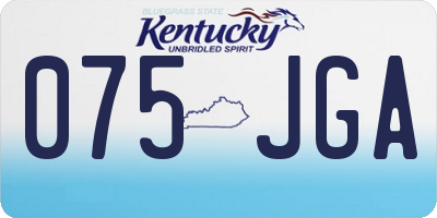KY license plate 075JGA