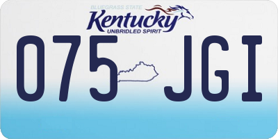 KY license plate 075JGI