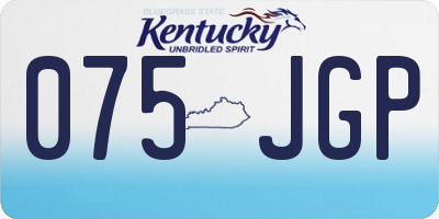 KY license plate 075JGP