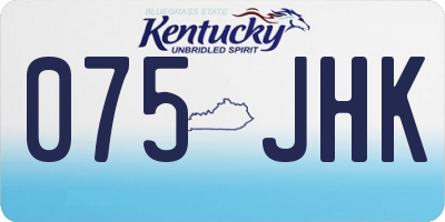 KY license plate 075JHK