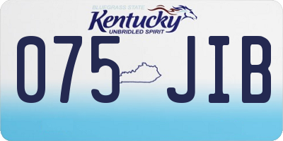 KY license plate 075JIB