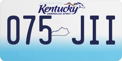 KY license plate 075JII