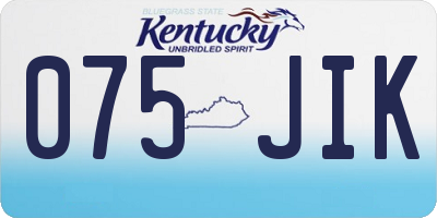 KY license plate 075JIK