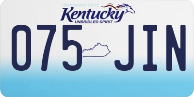KY license plate 075JIN