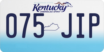 KY license plate 075JIP