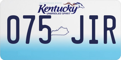 KY license plate 075JIR