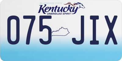KY license plate 075JIX