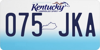 KY license plate 075JKA
