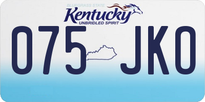 KY license plate 075JKO