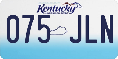 KY license plate 075JLN