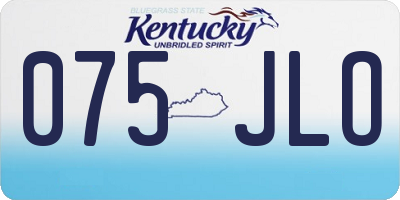 KY license plate 075JLO