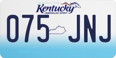 KY license plate 075JNJ