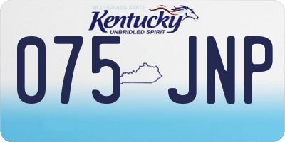 KY license plate 075JNP