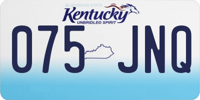 KY license plate 075JNQ