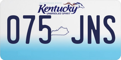 KY license plate 075JNS